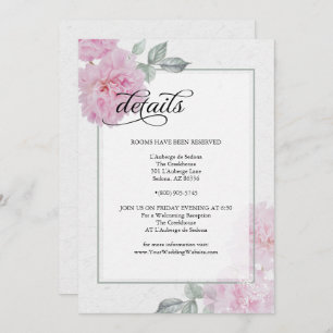 Convite Pormenores Românticos Rosa Pereus Arroz Papel de C