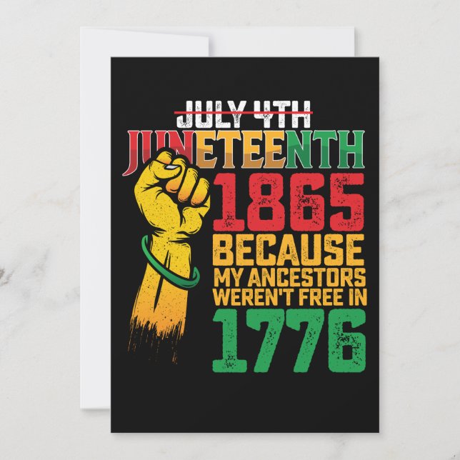 Convite Porque meus ancestrais não eram livres em 4 de jul (Frente)