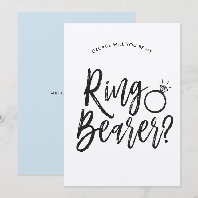 Convite Porta-Alianças | Estilo de Letra Personalizado Cas (Frente/Verso)