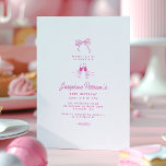 Convite Porta de Segurança Branca Rosa-aniversário de 30 a<br><div class="desc">Convite de festas de rabisco,  desenhado à mão. Um arco delicado,  um copo de vinho e uma vara botânica soam o texto simples. Moderno e mínimo,  este convite cor-de-rosa está muito na tendência para Primavera e Verão de 2025.</div>