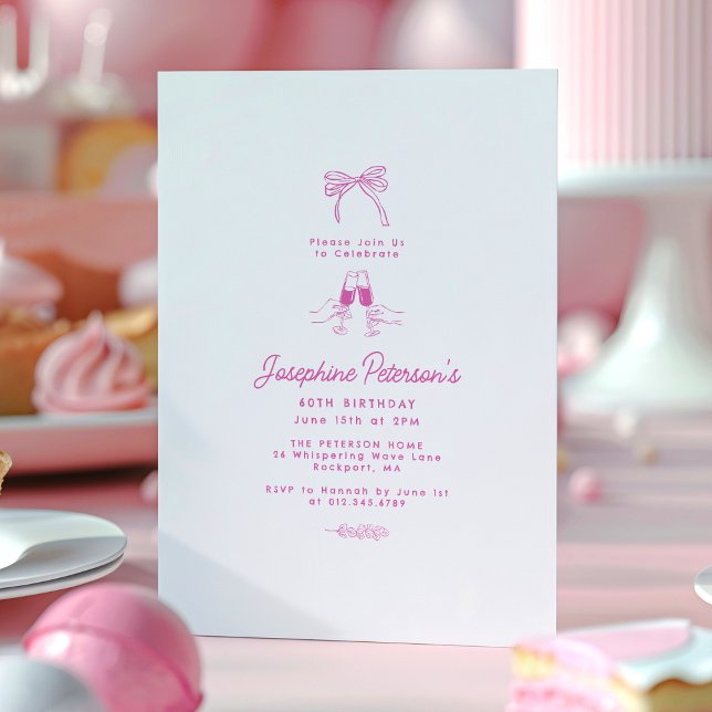 Convite Porta de Segurança Branca Rosa-aniversário de 40 a (Criador carregado)