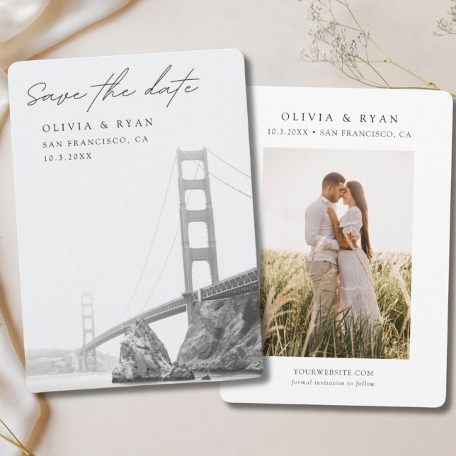 Convite Porta do Ouro de Casamento de São Francisco Salvar (San Francisco Wedding Golden Gate Save the Date Invitation)
