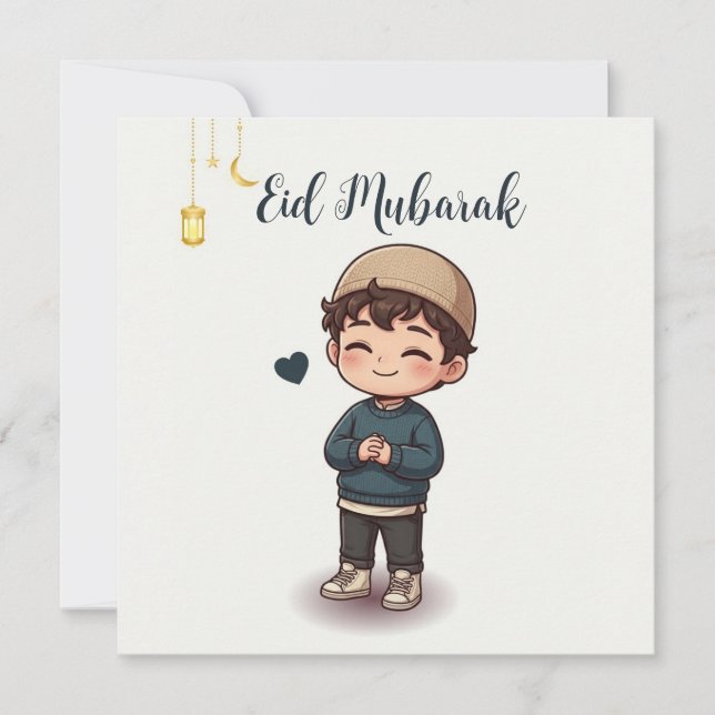 Convite Porta-moedas do Eid, envelopes Eidi para crianças, (Frente)