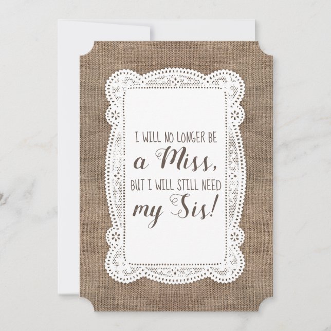 Convite Porta-Pontas Cuja Proposta de Madrinha de casament (Frente)