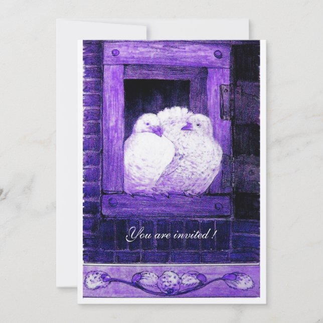 Convite PORTAS BRANCAS NA JANELA AZUL,Festa de casamento (Frente)