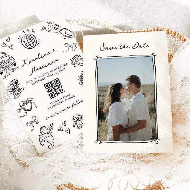 Convite Portas Desenhadas à Mão Impressionante Salvar Códi (Criador carregado)