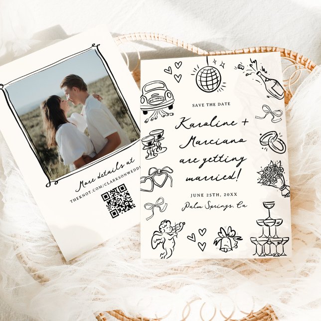 Convite Portas Desenhadas à Mão Impressionante Salvar Códi (Criador carregado)