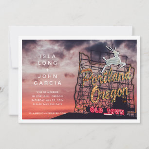 Convite Portland Oregon Wedding Save the Date