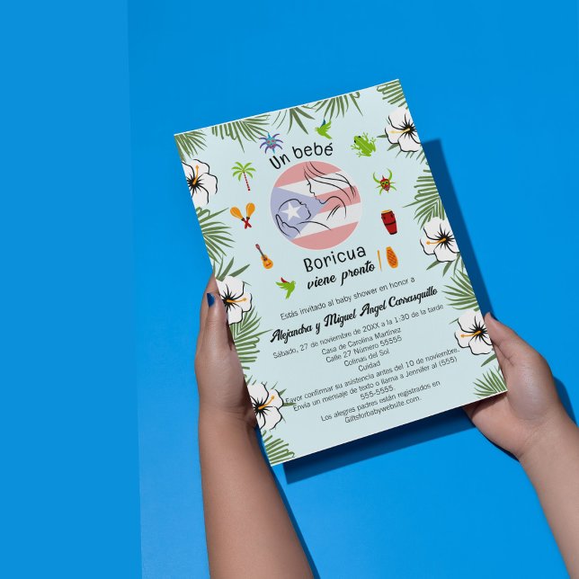 Convite Porto-riquenho espanhol É um Chá de fraldas de men (Criador carregado)