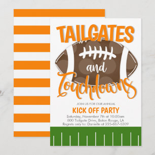 Convite Portões traseiros e touchdowns Futebol QUALQUER CO