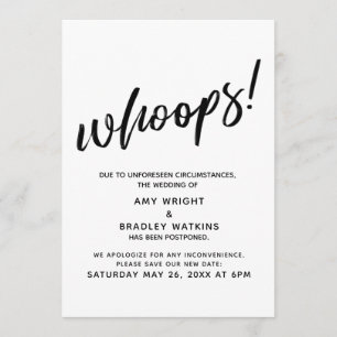 Convite Pós-casamento Humoroso "Whoops"!Anúncio