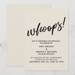 Convite Pós-casamento Humoroso "Whoops"! Creme Card