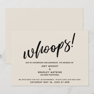 Convite Pós-casamento Humoroso "Whoops"! Creme Card