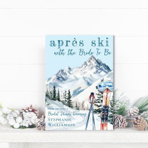 Convite Pós Esqui Inverno Esqui Aquarela Chá de Noiva