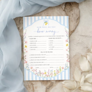 Convite Posey How Well Do You Know Mommy Game