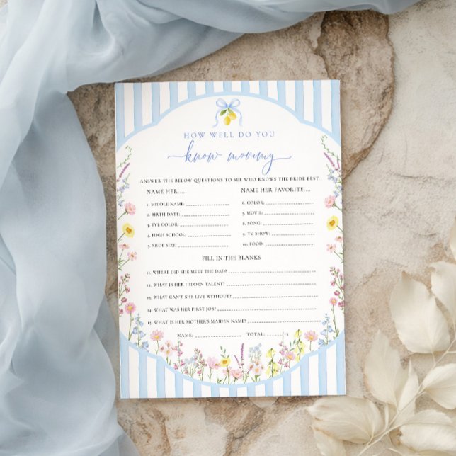 Convite Posey How Well Do You Know Mommy Game (Criador carregado)