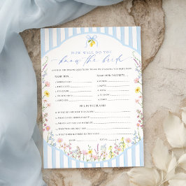 Convite Posey How Well Do You Know The Bride Game