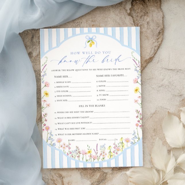 Convite Posey How Well Do You Know The Bride Game (Criador carregado)