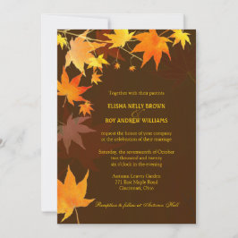 Convite Posh Autumn Maple Deixa Brown Wedding