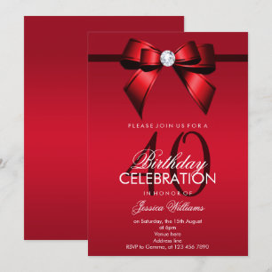 Convite Posh Gem Arco e Fita aniversário de 40 anos