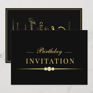 Convite Posh Glamour Gold 25º Aniversário
