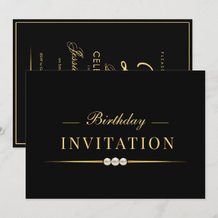 Convite Posh Glamour Gold 25º Aniversário