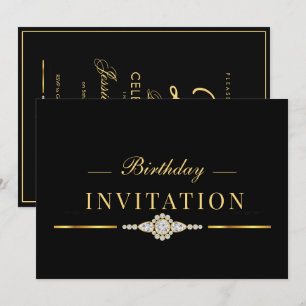Convite Posh Glamour Ouro 25º Aniversário