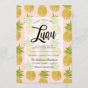 Convite Posh Pineapple Luau Conite
