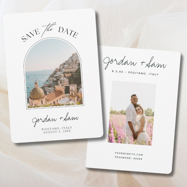 Convite Positano Itália Casamento Salvar a Data (Positano Italy Wedding Save the Date Invitation)