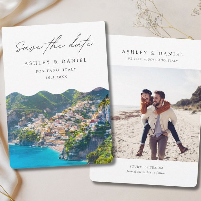 Convite Positano Itália Casamento Save the Date (Positano Italy Wedding Save the Date Invitation
)