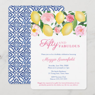 Convite Positano Lemon 50 E Fabulosa 50ª Festa de anivers