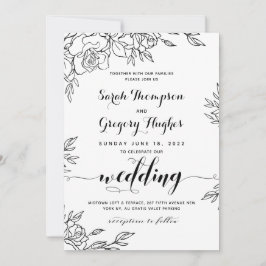 Convite Posse de Casamento de Caligrafia Rústica Rosa