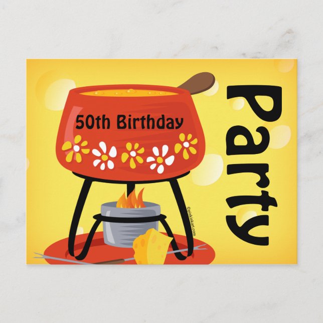 Convite postal de Cheese Fondue (Frente)