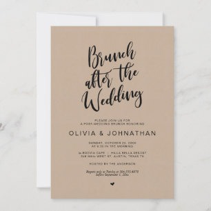 Convite Postar casamento, Brunch após o casamento, Brown 