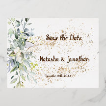 Convite Postcard de Folha Save the Date
