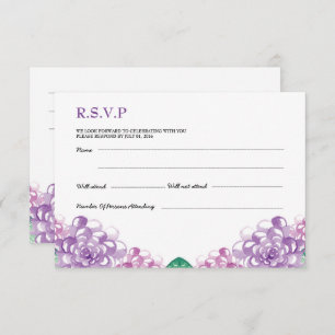 Convite PostCard de RSVP de Casamento