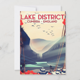 Convite poster de férias de Cumbria, distrito de Lake