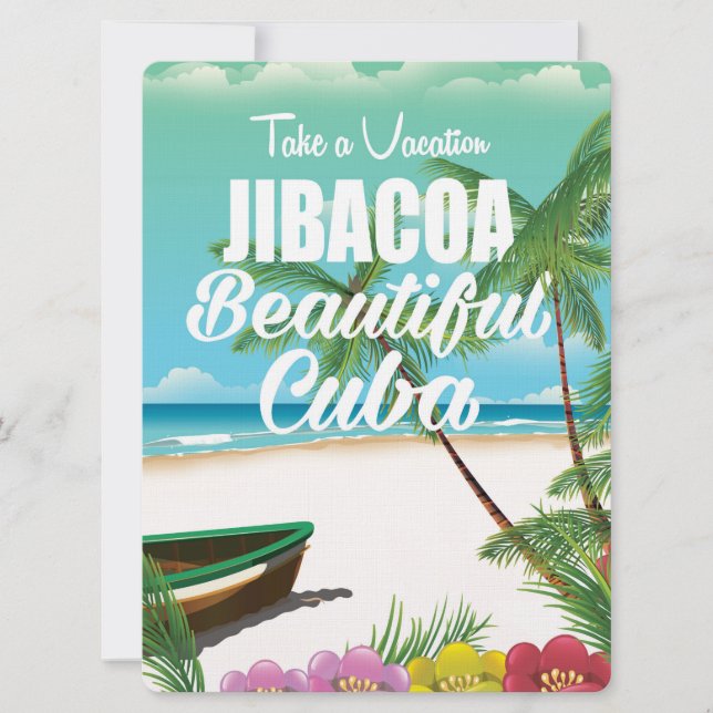 Convite Poster de férias de praia em Cuba, em Jibacoa (Frente)