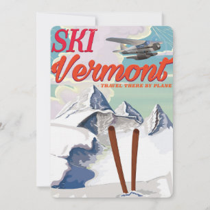 Convite poster de férias de Ski Vermont