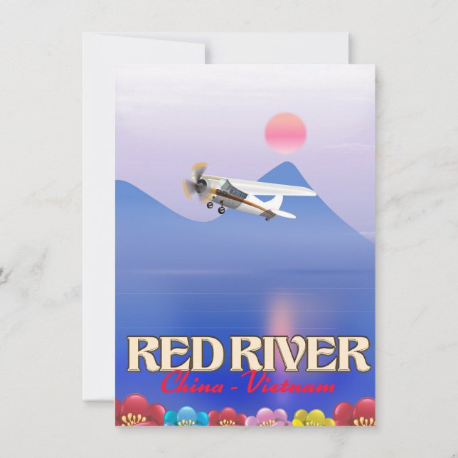 Convite Poster de Férias do Rio Vermelho Camboja (Verso)