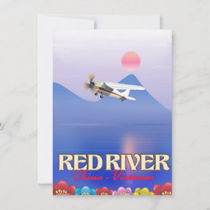 Convite Poster de Férias do Rio Vermelho Camboja