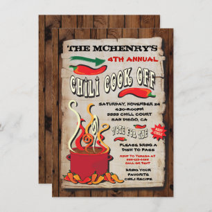 Convite POSTER DE Festa CHILI COOK OFF