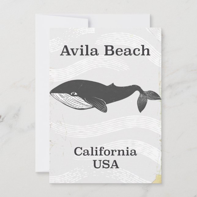 Convite Poster de viagens Avila Beach California (Verso)