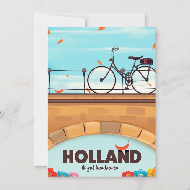 Convite Poster de viagens de bicicleta "Ik zal handhaven". (Verso)