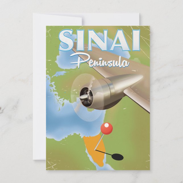 Convite Poster de viagens de Voo da Península do Sinai (Verso)