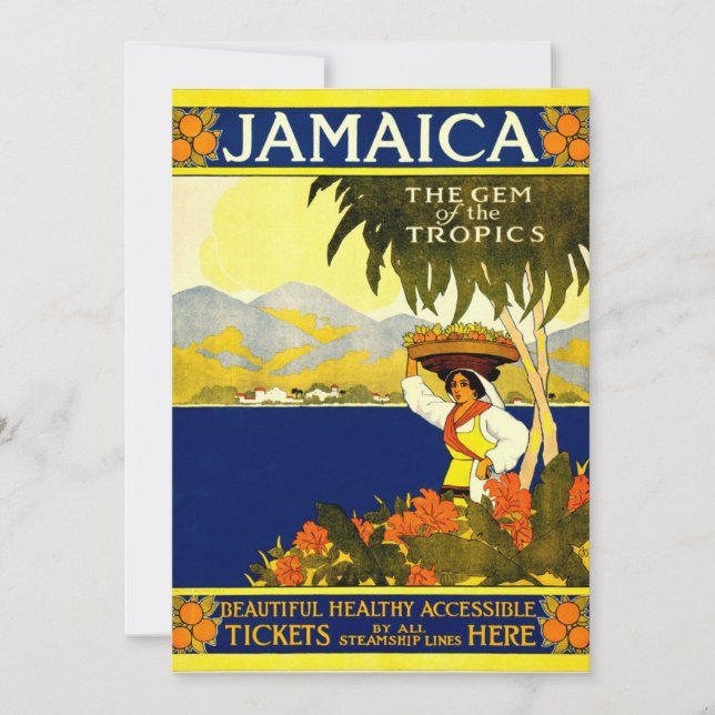 Convite Poster de Viagens vintage: Jamaica (Frente)