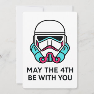 Convite Poster do Stormtrooper Neon Que o 4º Dia Esteja Co