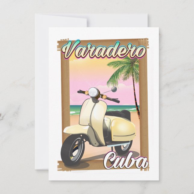 Convite Poster patinete de de colheita de Varadero Cubano (Verso)