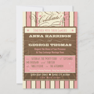 Convite Poster russo: Casamento Personalizado de Morango