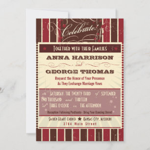 Convite Poster Rustic: Casamento Personalizado da Borgonha